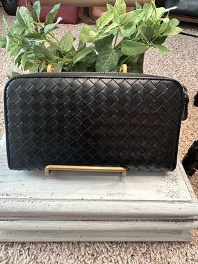 Bottega Veneta Black Zip around wallet